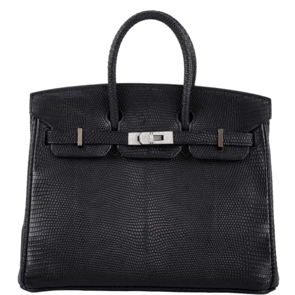 Mirror Quality Hermès Replicas Birkin 25 Black Salvator Lizard Jacob & Co. White Gold & Diamond HW - Exotic Creations