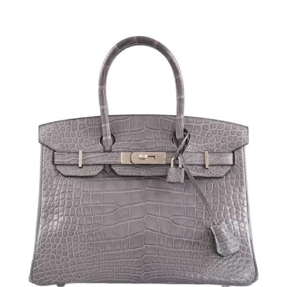 Mirror Quality Hermès Birkin 30 Gris Paris Matte Alligator PHW Replica