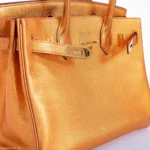 Mirror Quality Hermès Replicas Birkin 30 Metallic Bronze Chevre GHW - Exotic Creations Detail1