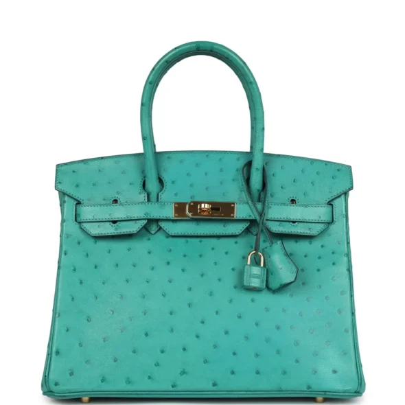 Mirror Quality Hermès Replicas Birkin 30 Vert Verone Ostrich GHW - Exotic Creations