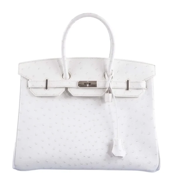 Mirror Quality Hermès Replicas Birkin 35 White Ostrich PHW - Exotic Creations