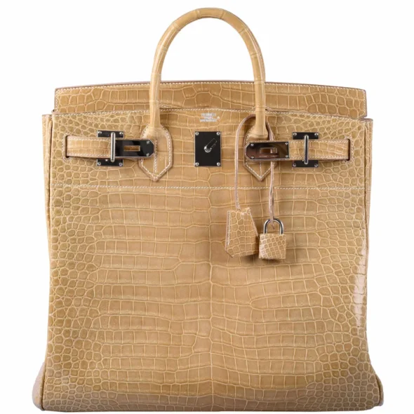 Mirror Quality Hermès Replicas Birkin 40 HAC Poussiere Porosus Crocodile PHW - Exotic Creations