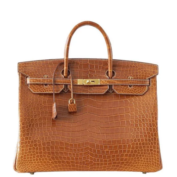 Mirror Quality Hermès Replicas Birkin 40 Matte Porosus Crocodile Fauve - Exotic Creations