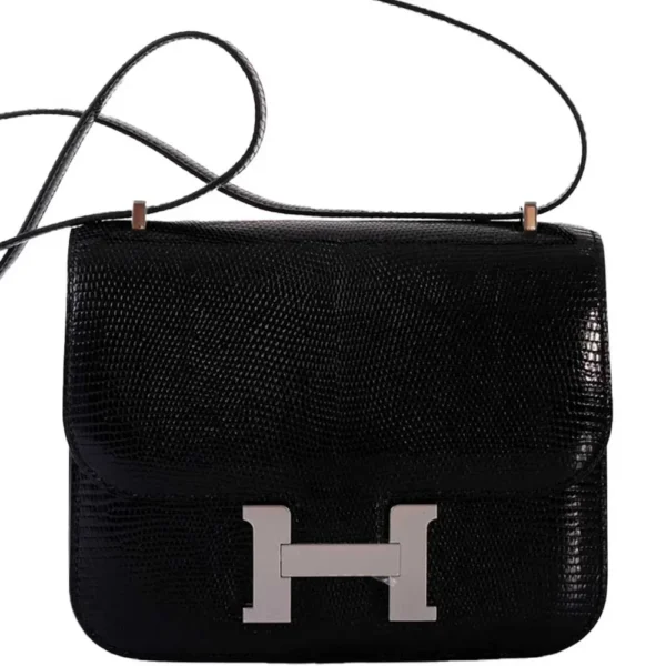 Mirror Quality Hermès Replicas Constance 18 Black Salvator Lizard PHW - Exotic Creations