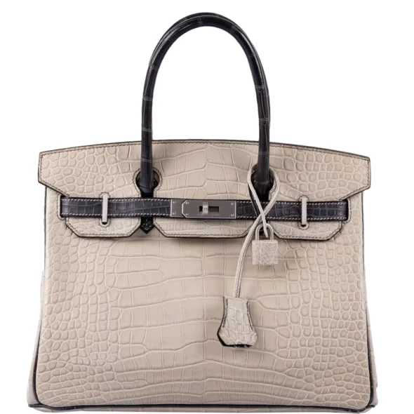 Mirror Quality Hermès Replicas HSS Birkin 30 Beton & Graphite Matte Alligator Brushed PHW - Exotic Creations