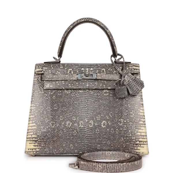 Mirror Quality Hermès Replicas Kelly 25 Ombre Varanus Salvator Lizard PHW - Exotic Creations