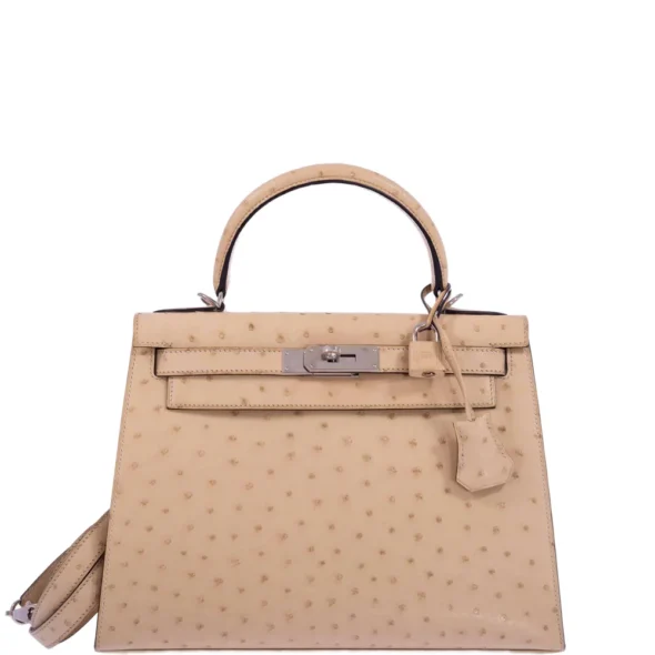 Mirror Quality Hermès Replicas Kelly 28 Parchemin Ostrich PHW - Exotic Creations