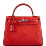 Mirror Quality Hermès Replicas Kelly 28 Rouge Vif Ostrich PHW - Exotic Creations