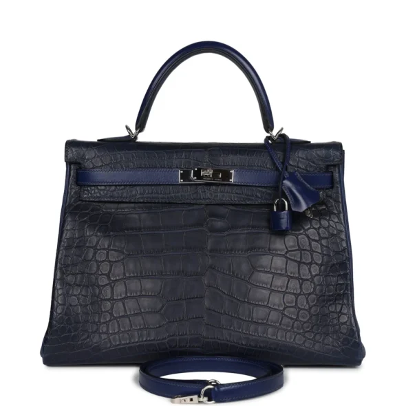 Hermès Kelly 35 Bleudigo Matte Alligator Replica | ExoticCreations.org