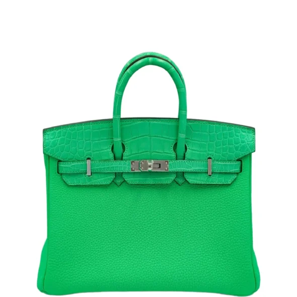 Mirror Quality Hermès Touch Birkin 25 Vert Comics Matte Alligator & Togo PHW - Exotic Creations