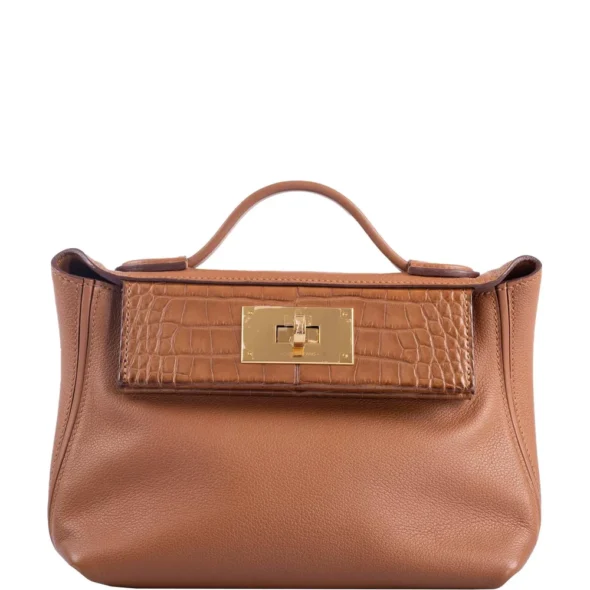 Premium Hermès Replica 24/24 21 Touch Gold Togo & Matte Alligator GHW - Exotic Creations