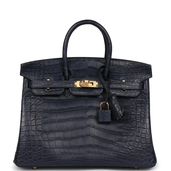 Premium Hermès Replica Birkin 25 Bleudigo Matte GHW | Exotic Creations