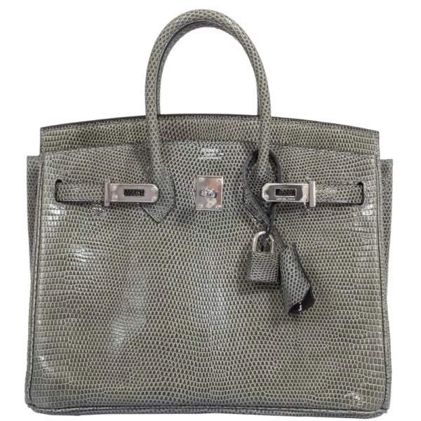 Premium Hermès Replica Birkin 25 Vert De Gris Salvator Lizard PHW - Exotic Creations