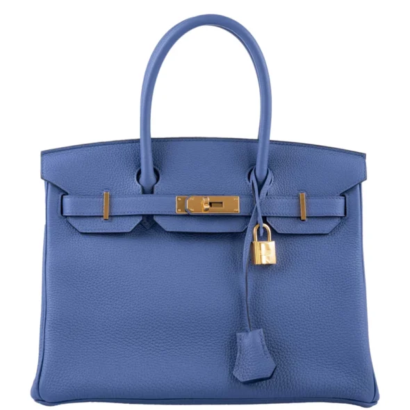 Premium Hermès Replica Birkin 30 Blue Brighton Clemence GHW - Exotic Creations