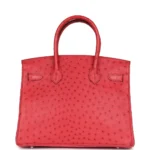 Premium Hermès Replica Birkin 30 Bougainvillea Ostrich PHW - Exotic Creations Back