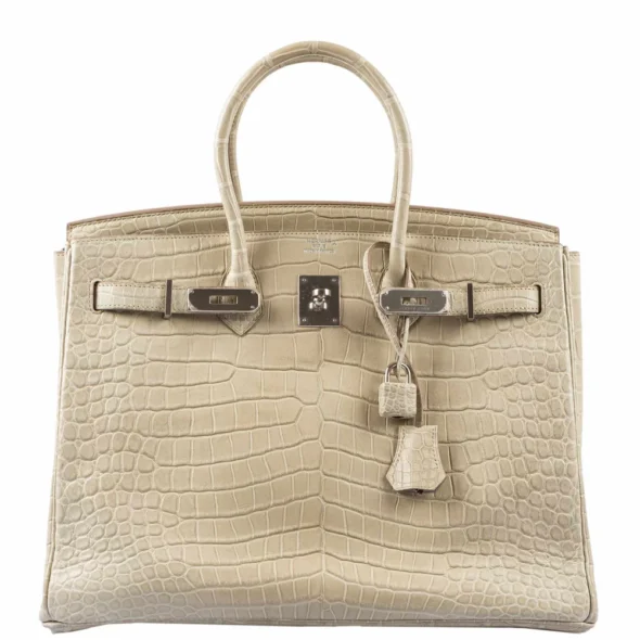 Premium Hermès Replica Birkin 30 Matte Himalayan Niloticus Crocodile PHW - Exotic Creations