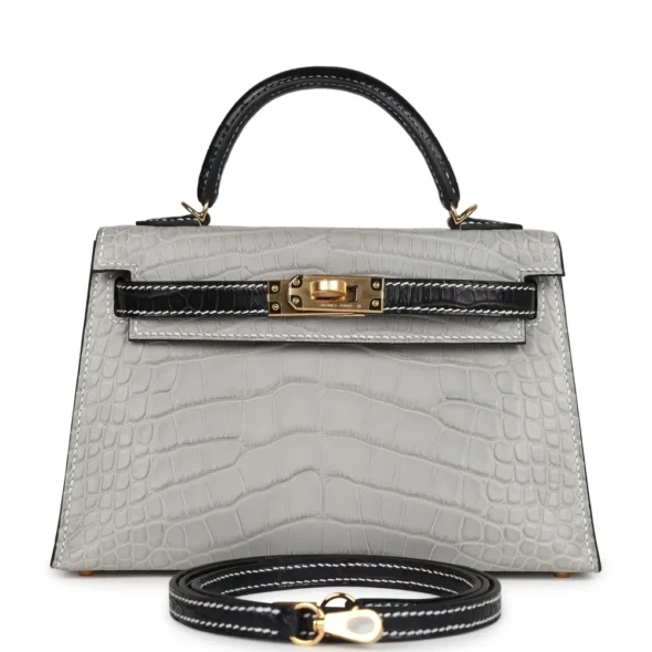 Hermès Replica HSS Kelly 20 Gris Perle Alligator Bag | ExoticCreations