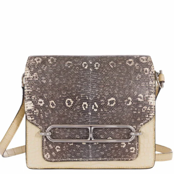 Premium Hermès Replica Roulis Mini Ombre Vanille Lazard Natura Matte Alligator & Lizard PHW - Exotic Creations